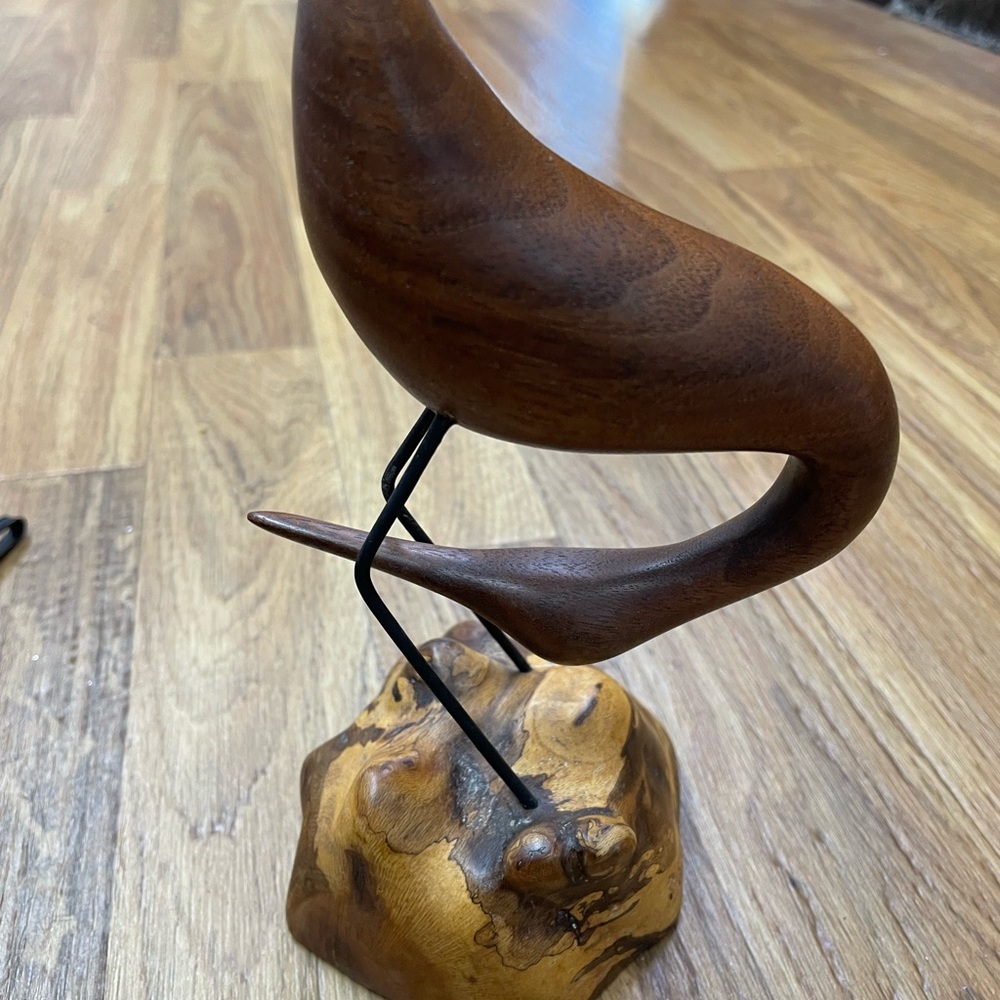 Artistic Wooden Bird Sculpture